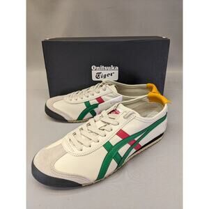 Authentic Onitsuka Tiger MEXICO 66 Leather 1183C102 201 BIRCH/GREEN Size US 7.5